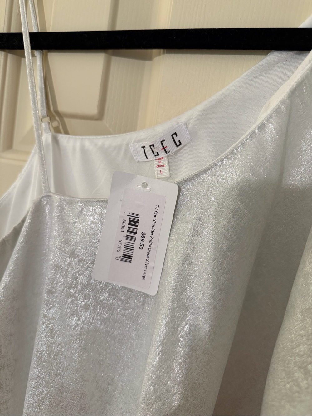 TCEC White One-Shoulder Ruffle Dress - Picture 2 of 4